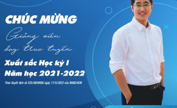 Chúc mừng ThS Trần Hoàng Lộc đạt được danh hiệu "Giảng viên dạy trực tuyến xuất sắc" cấp ĐHQG-HCM