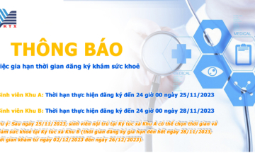 Thông báo về việc gia hạn thời gian đăng ký thăm khám sức khỏe