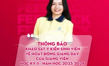 Thông báo khảo sát ý kiến sinh viên về hoạt động giảng dạy của giảng viên học kỳ II - năm học 2023-2024